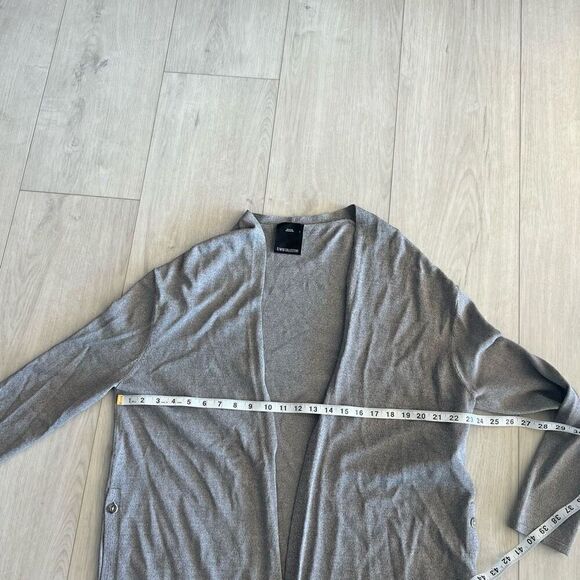 C/Meo Collective Womens Cardigan Sweater Open Duster Long L Gray Button Side - Picture 4 of 7